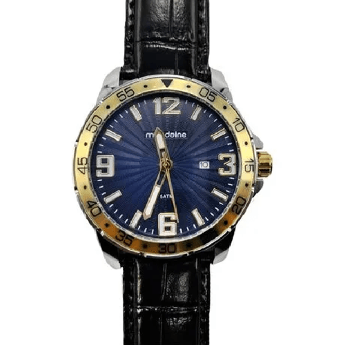 mondaine couro azul